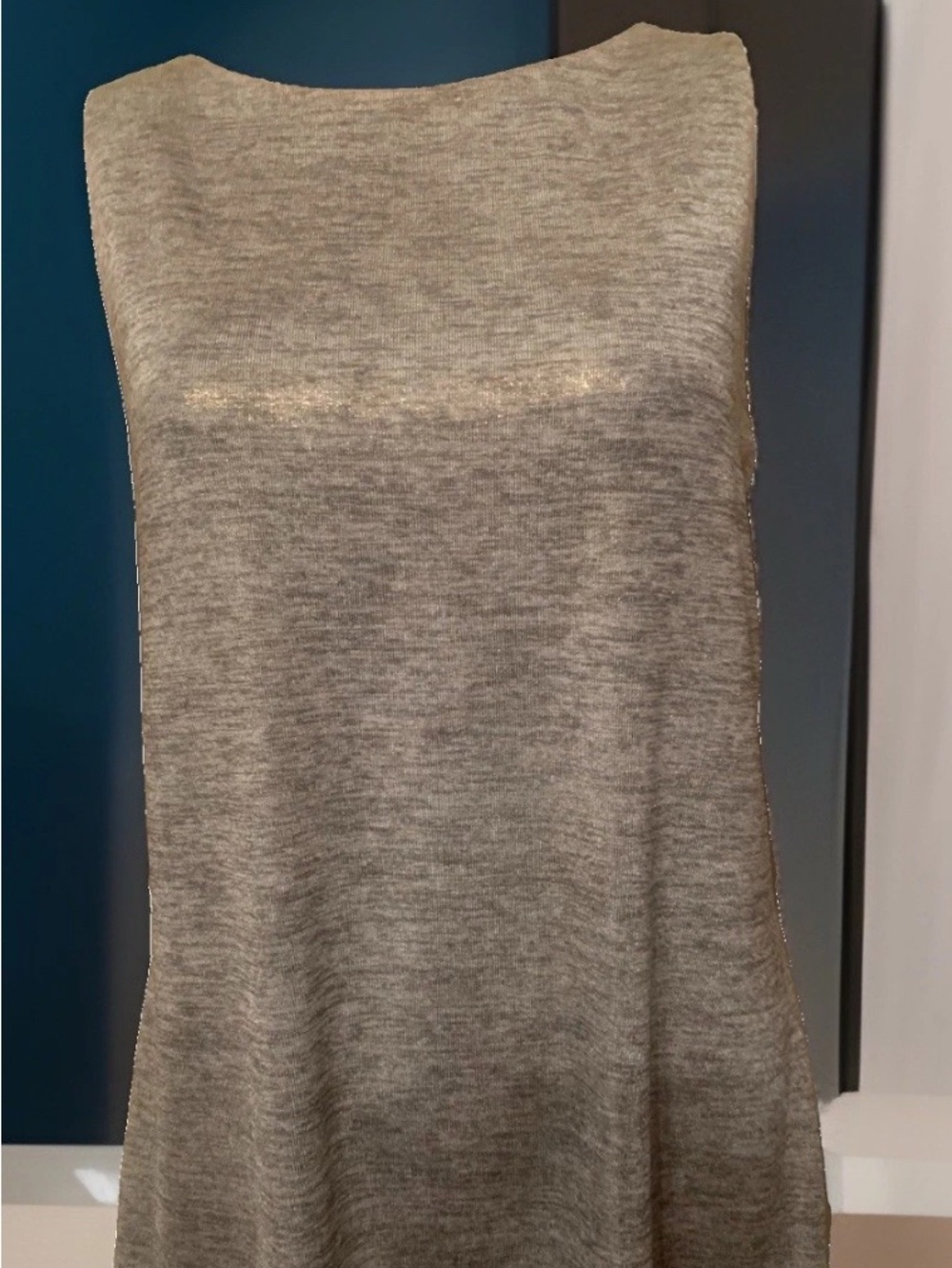 INC International Concepts Heather Gray Knit Metallic Shimmer Stretch Tunic XL